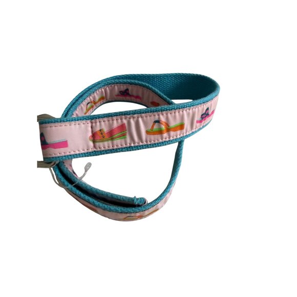 DOUGLAS PAQUETTE Providence RI Shoe Print Pattern Belt Size Small - Picture 6 of 7